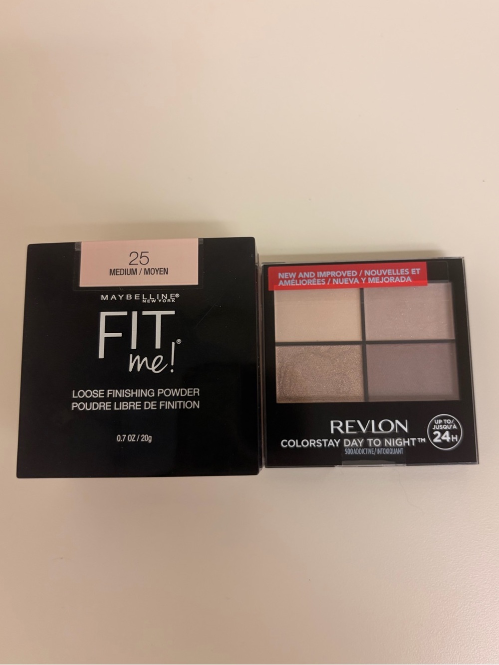 Maybelline Fit Me Loose Finishing Powder & Revlon Colorstay shadow palette